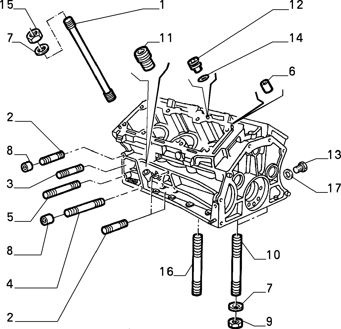 CRANKCASE AND CYLINDER HEAD إلى عن على Lancia KAPPA KAPPA  3.0 V6 (1994 - 2001)