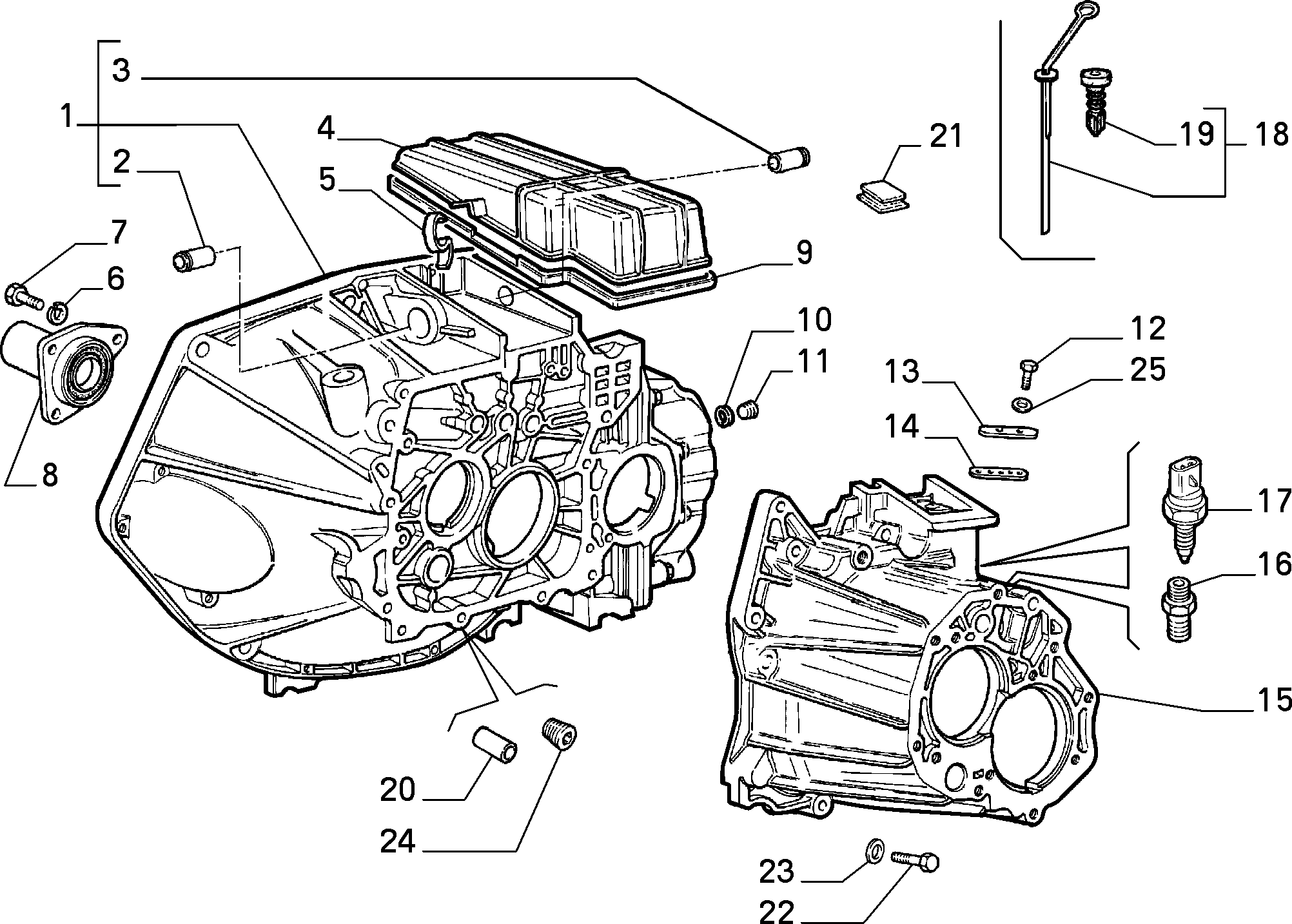 TRANSMISSION AND DIFFERENTIAL UNIT, CASING AND COVERS pour Fiat CROMA CROMA IE-IE TB. FL.90 (1990 - 1996)