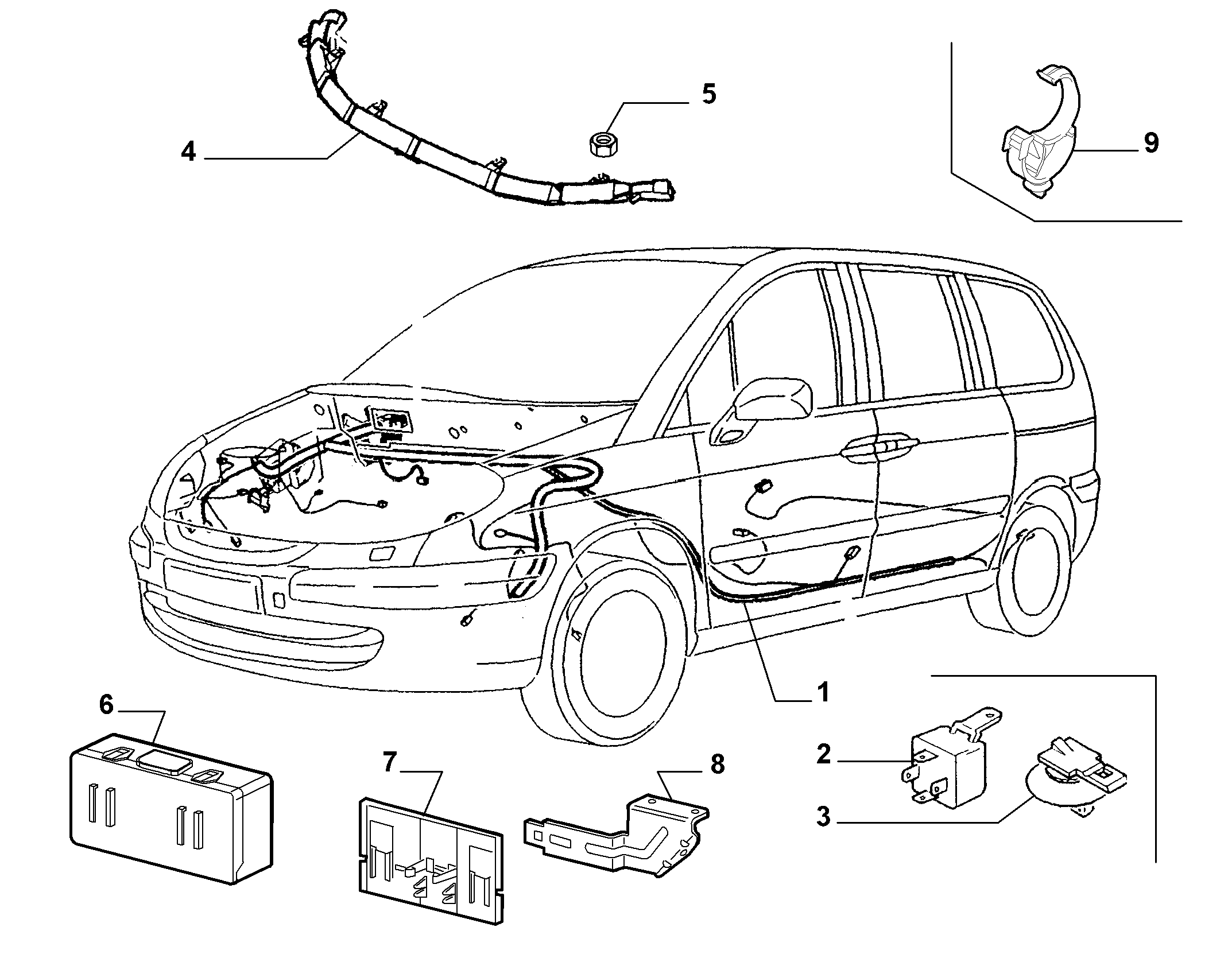 CABLE HARNESS (FRONT) для Lancia PHEDRA PHEDRA (2001 - 2010)