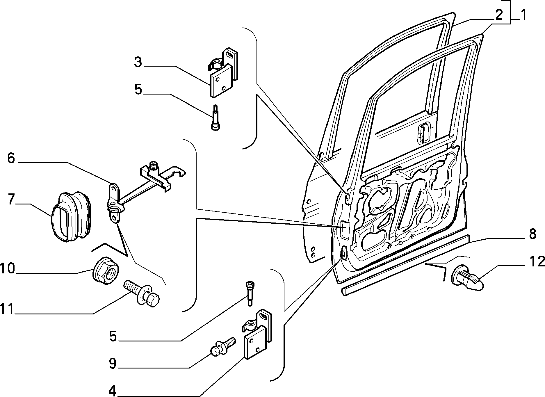 SIDE FRONT DOORS สำหรับ Lancia ZETA "Z" (1994 - 2002)