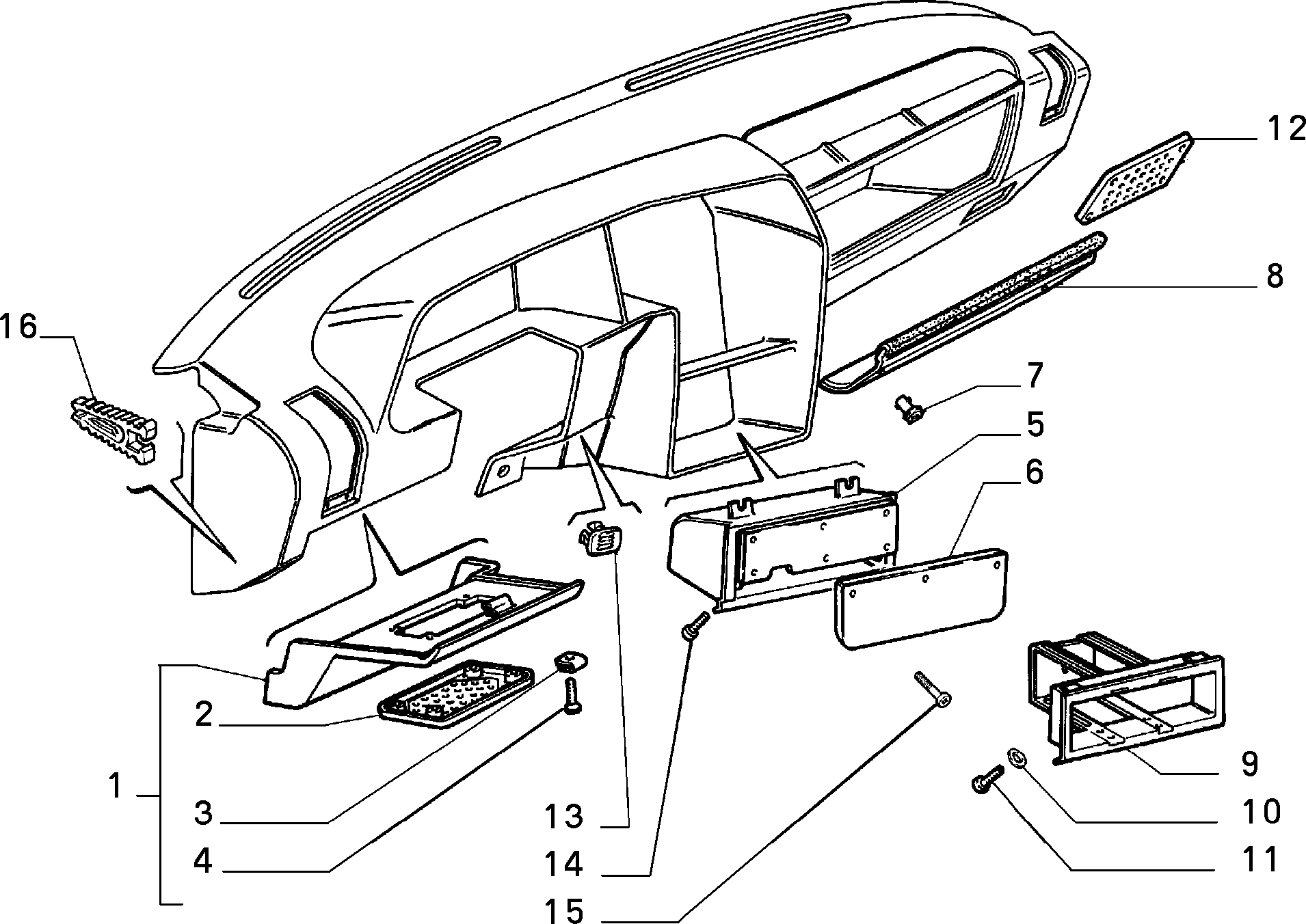 DASHBOARD AND ADDITIONAL UNITS إلى عن على Lancia THEMA THEMA BZ\DS R.88 (1988 - 1992)