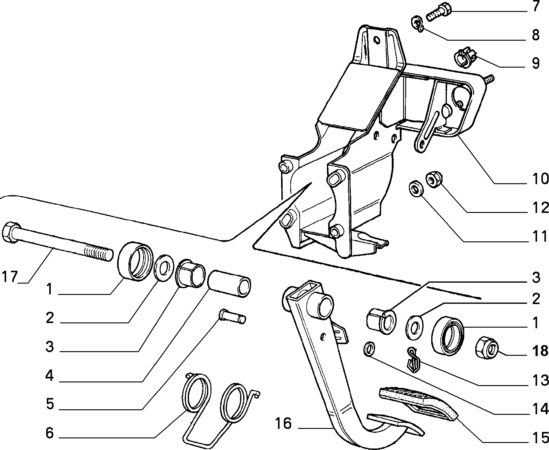 BRAKE PEDAL CONTROL для Lancia THEMA THEMA BZ\DS R.88 (1988 - 1992)