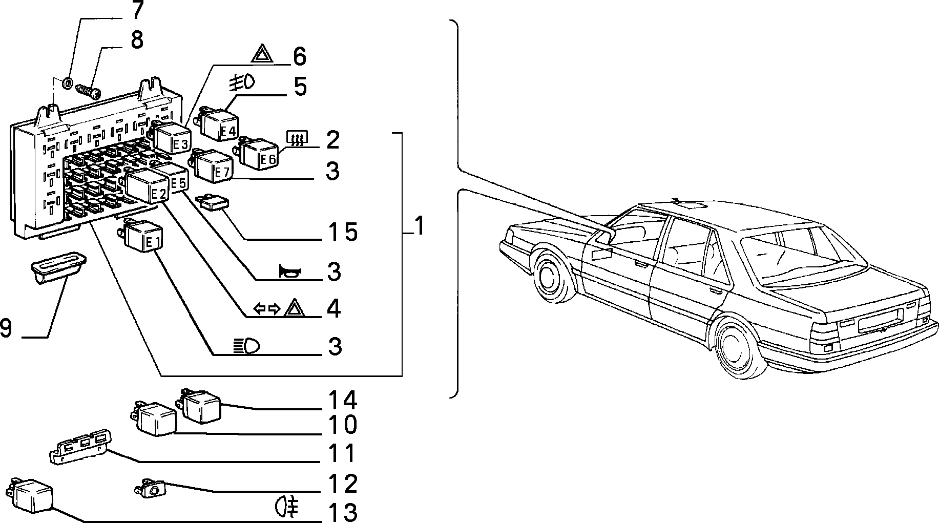 INTERCONNECTION AND REMOTE CONTROL SWITCH إلى عن على Lancia THEMA THEMA BZ\DS R.88 (1988 - 1992)