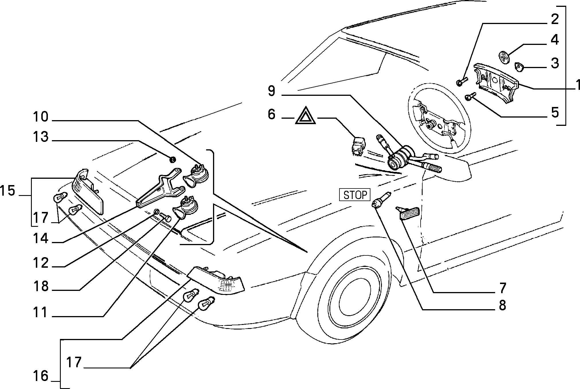 SIGNALLING DEVICES إلى عن على Lancia THEMA THEMA 3.0 V6 FL.92 (1992 - 1994)