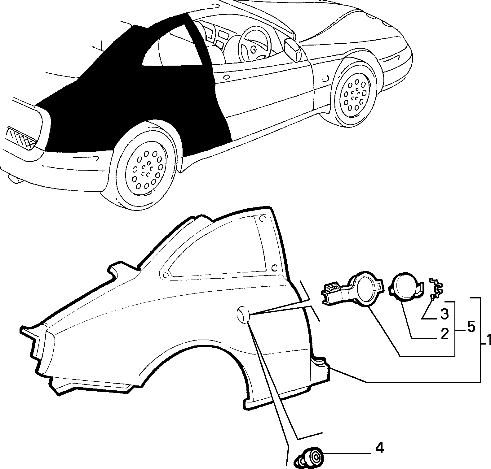 BODYSHELL, PANELS (REAR PART) for Alfa Romeo GTV G T V (1995 - 1998)