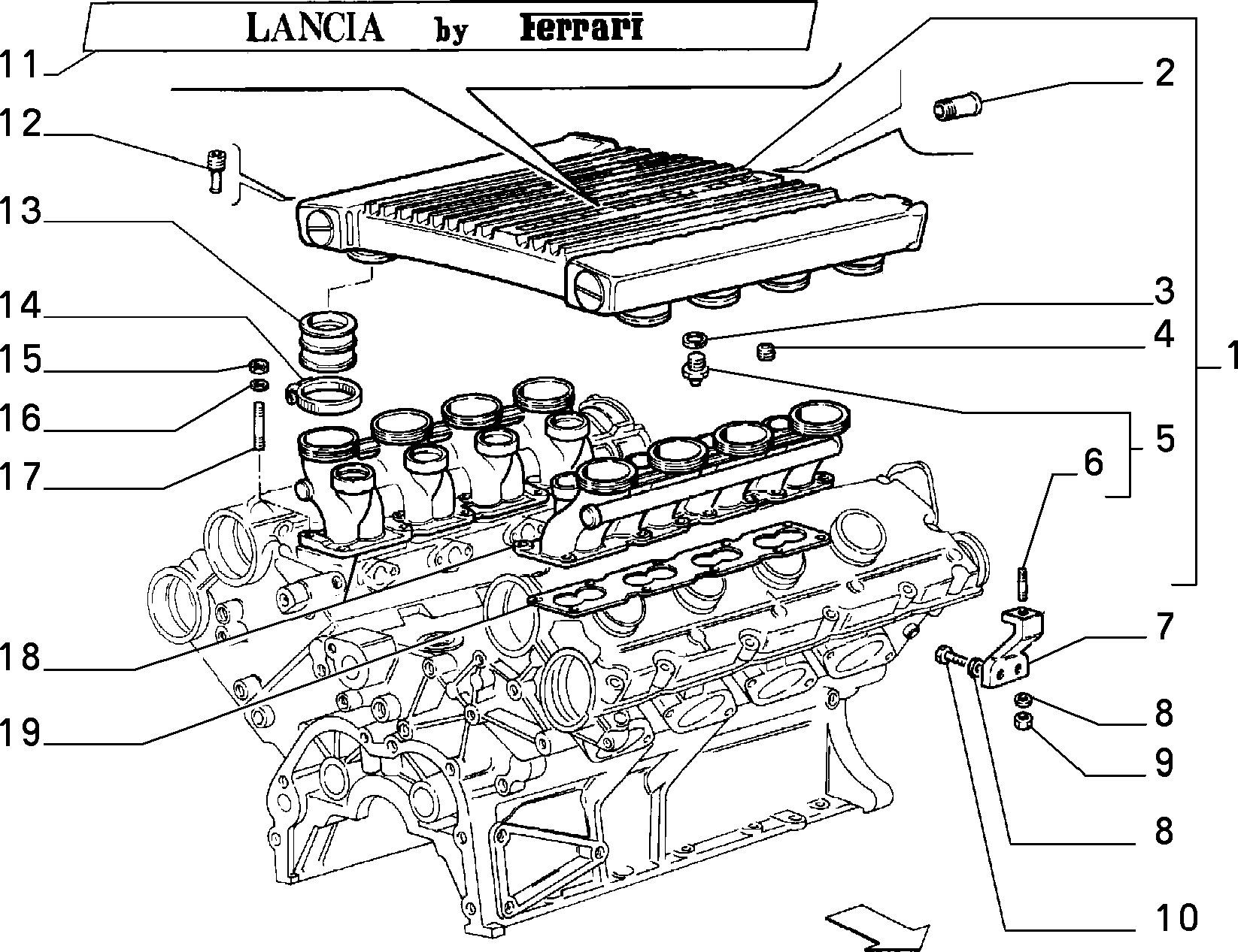 INTAKE MANIFOLD для Lancia THEMA THEMA BZ\DS R.88 (1988 - 1992)