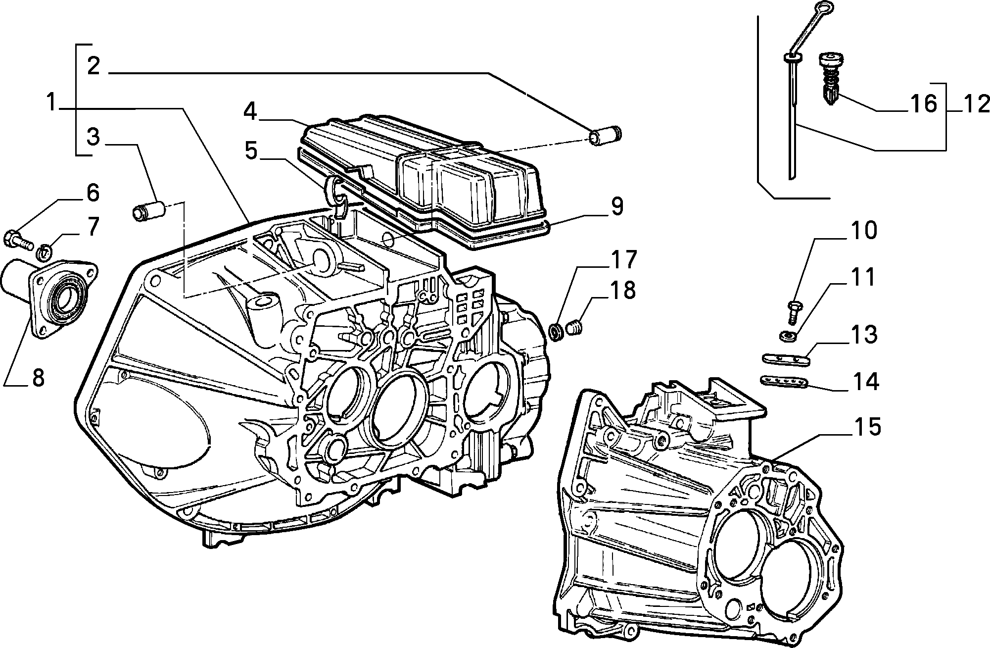TRANSMISSION AND DIFFERENTIAL UNIT, CASING AND COVERS إلى عن على Lancia THEMA THEMA BZ\DS R.88 (1988 - 1992)