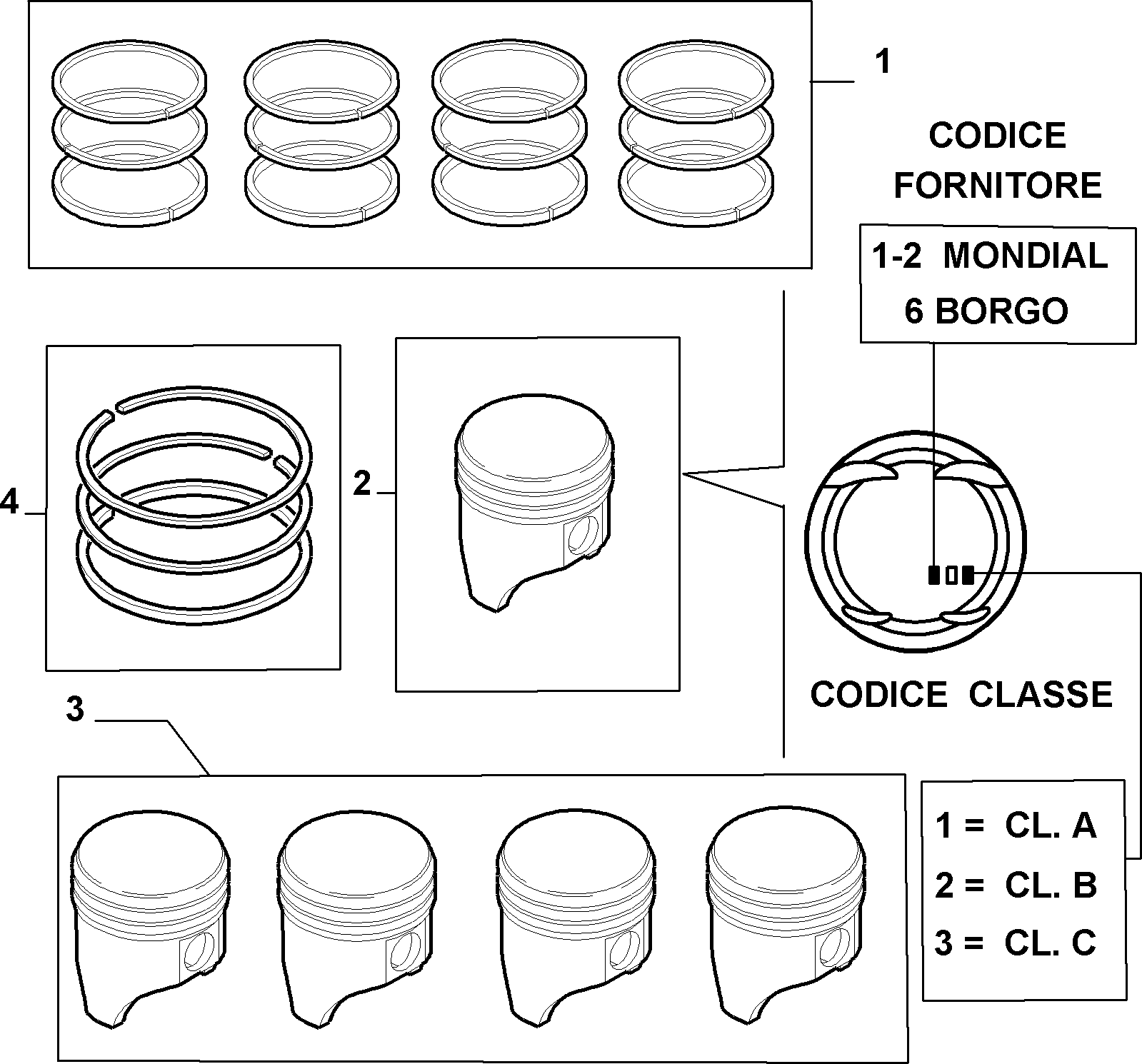 CONNECTING RODS AND PISTONS for Alfa Romeo 166 166 BZ-DS (1998 - 2007)