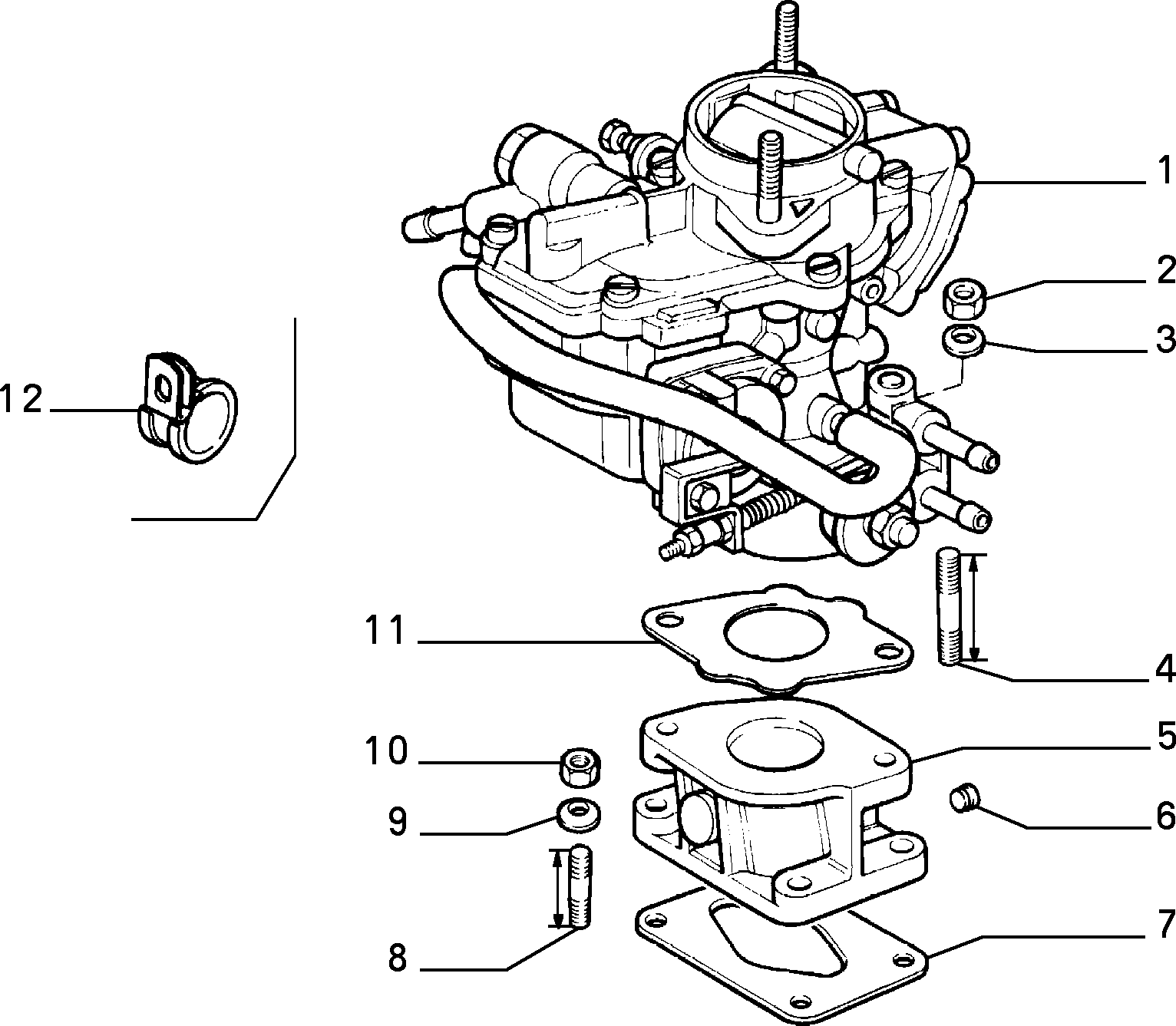 CARBURATOR AND AIR CLEANER pour Fiat PANDA PANDA 4X2 RL\86 (1985 - 1991)
