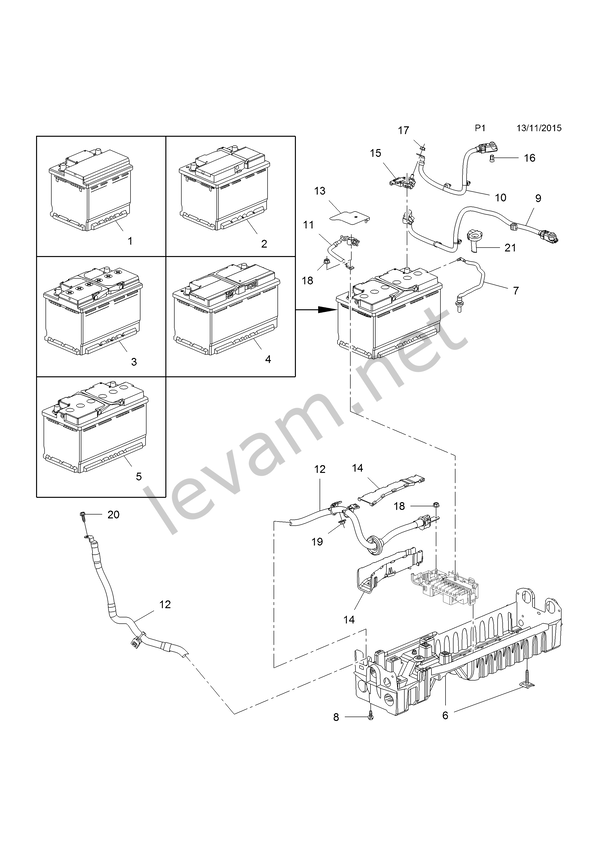 BATTERY for Opel ASTRA ASTRAK (2016 2017)